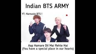 BTS message for Indian ARMYs in Hindi | I’m not okay 😭🤧 100k Subscribers