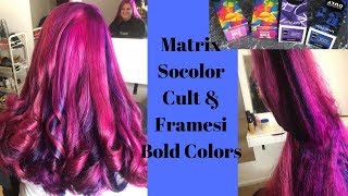 Hot Pink Hair with Matrix Socolor Cult \u0026 Framesi Bold