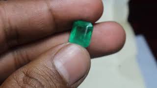 6.15 carat, Natural Zambian Emerald, Faceted Stone, High Quality