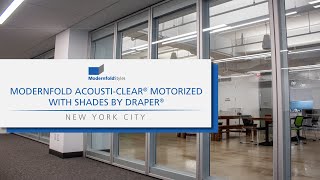 The Solution is Clear With Modernfold Acousti-Clear Motorized Shade by Draper