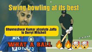 Bhuvneshwar Kumar Amazing inswinging ball to Derryl Mitchell🔥🔥🤯🤯