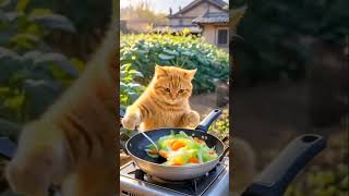 Cute cat  cooking 🥰🥰🥰🥰