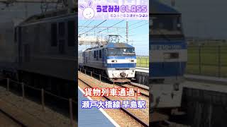 瀬戸大橋線 早島駅を通過するEF210牽引の貨物列車【ゆる鉄ショート動画 HDR】shorts