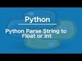 Python Parse String to Float or Int