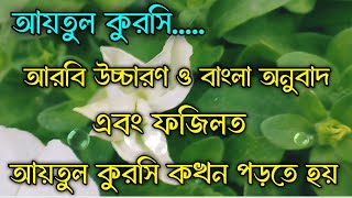 আয়তুল কুরসি আরবি উচ্চারণ ও বাংলা অনুবাদ। আয়তুল কুরসি পাঠের ফজিলত।