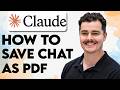 How To Save Chat As PDF On Claude AI [2026 Guide]