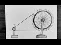 Gandhiji Charkha Drawing // Spinning Wheel Drawing // How To Draw Charkha Drawing Easy