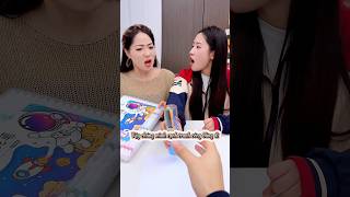 REVIEW Quỳnh và Chi thi tô màu xem bút của ai tốt hơn #kawaii #funnyvideo #funnyshorts #shortviral