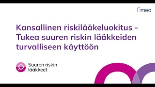 Fimean tietotuotteet: Kansallinen riskilääkeluokitus