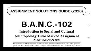 BANC 102 Ignou Solved Assignment