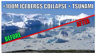 Incredible GLACIER CALVING & TSUNAMI WAVE Caught On Camera! | Glacier Wall Collapse (Greenland)