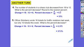 Percent Increase and Decrease - Lesson 5.1