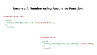 C Program To Reverse a Number using Recursion