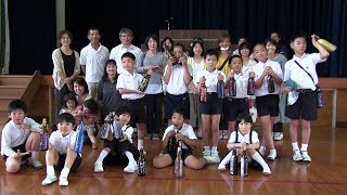 種子島の学校活動：安城小学校漂流びん作りmessage bottole2019年