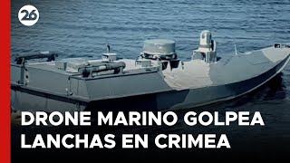 UCRANIA | Drone marino golpea lanchas a motor en Crimea