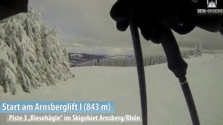 Kamerafahrt Skigebiet Arnsberg/Rhön: Piste 3 \