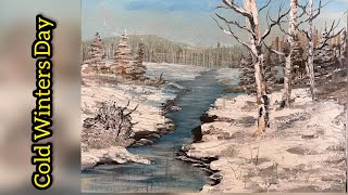 Cold Winters Day Acrylic painting