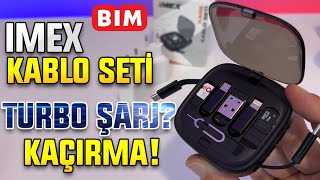 BİM Imex Kare Kablo Seti | Tüm Cihazlar İçin Tek Şarj Kablosu | Turbo Şarj Testi