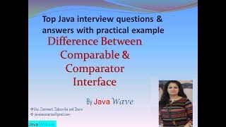 Difference Between Comparable And Comparator Interface | Core Java Interview question
