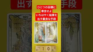 おみくじ的タロット占い「ひとつの物事、ひとつの目標に専念せよ、いちはやく結果を出す、最良な手段」