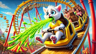 Kitten Vomits on Roller Coaster😾😭 #cat #catstory #cute #kitten #aicat