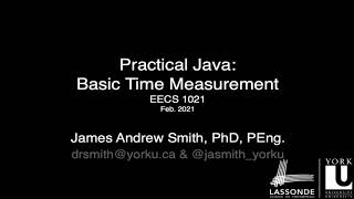Practical Java: Basic Time Measurement