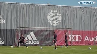 Manuel Neuer und die Bayern-Torhüter im Torwarttraining vor Champions League-Duell gegen Barcelona