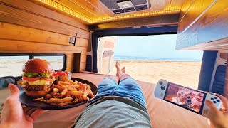 Luxury Vanlife Camping On Sunny Beach