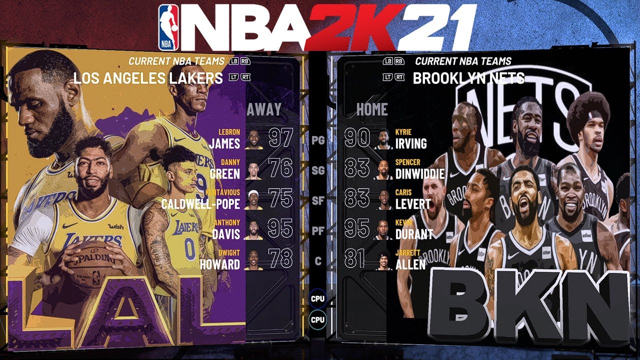 Los Angeles Lakers Vs. Brooklyn Nets | NBA 2K21 - YouTube