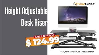 Ergo Standing Desk Converter Height Adjustable Desk Riser ADR PrimeCables®
