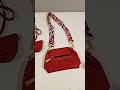 fashion purse red color small crossbody bag women leather adjustable shoulder handbag