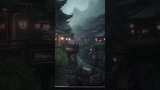 睡眠深度：快速入睡夜晚古城下雨雨声助眠，让你沉浸在自然的声音中入睡ASMR#rain #rainsounds #sleep #sleepmusic #shorts #shortsvideo