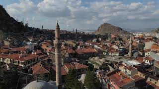 Afyon City Muslim Mosque the Ancient I Minareler Şehri Afyon 4K Drone Görüntüsü