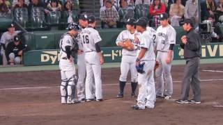 H28.05.19　阪神×中日　９回裏　高山のヒットで満塁、原口がさよならヒット