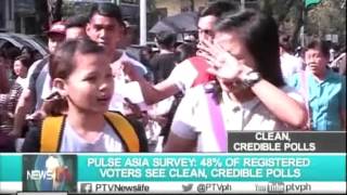 NewsLife: Pulse Asia survey: 48% of registered voters see clean, credible polls || Feb 22, 2016