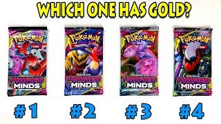 Guess Which Pack of Pokemon Cards has GOLD SECRET RARE Inside? (Unified Minds Booster Box Opening)