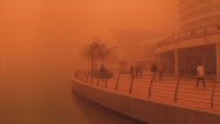 A seasonal sandstorm turns skies brown