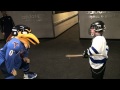 5 year old Joshua takes on the Atlanta thrashers mascot.