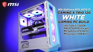 All MSI White Gaming PC build 2023 ft. MSI GeForce RTX 4070 Ti Gaming X Trio WHITE