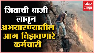 Amba Barwa Wildlife Sanctuary Fire : कर्मचाऱ्यांनी जीवाची पर्वा न करता विझविली आग Buldhana