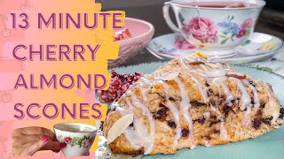 13 Minute Cherry Almond Scones With Cherry Butter || Easy Easter Brunch Scones || Afternoon Tea Cake