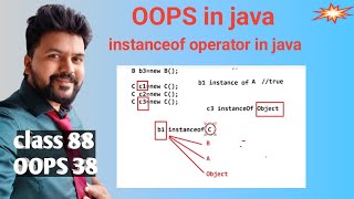 Java OOPS- class 38- instanceof Operator in java explained in detail