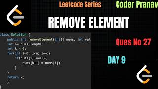 Remove Element || java || Leetcode 27 || DAY 9 #java #leetcode #java #leetcode27