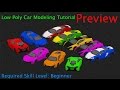 Beginner Blender Low Poly Car Modeling Tutorial - Preview