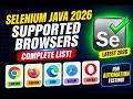 8. Different browsers supported by Selenium (Selenium Java 2026)