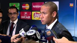 Neymar and Sandro on victory against Bayer Leverkusen