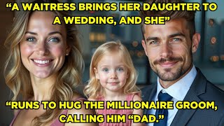 WAITRESS TAKES HER DAUGHTER TO A LUXURY WEDDING-SHE RUNS TO THE MILLIONAIRE GROOM, CRYING 'DAD!