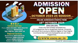 OSOU NEW ADMISSION FINALLY ଆସିଗଲା