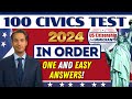 NEW! 100 Civics Questions and Answers (One & Easy Answers) for US Citizenship Interview 2024