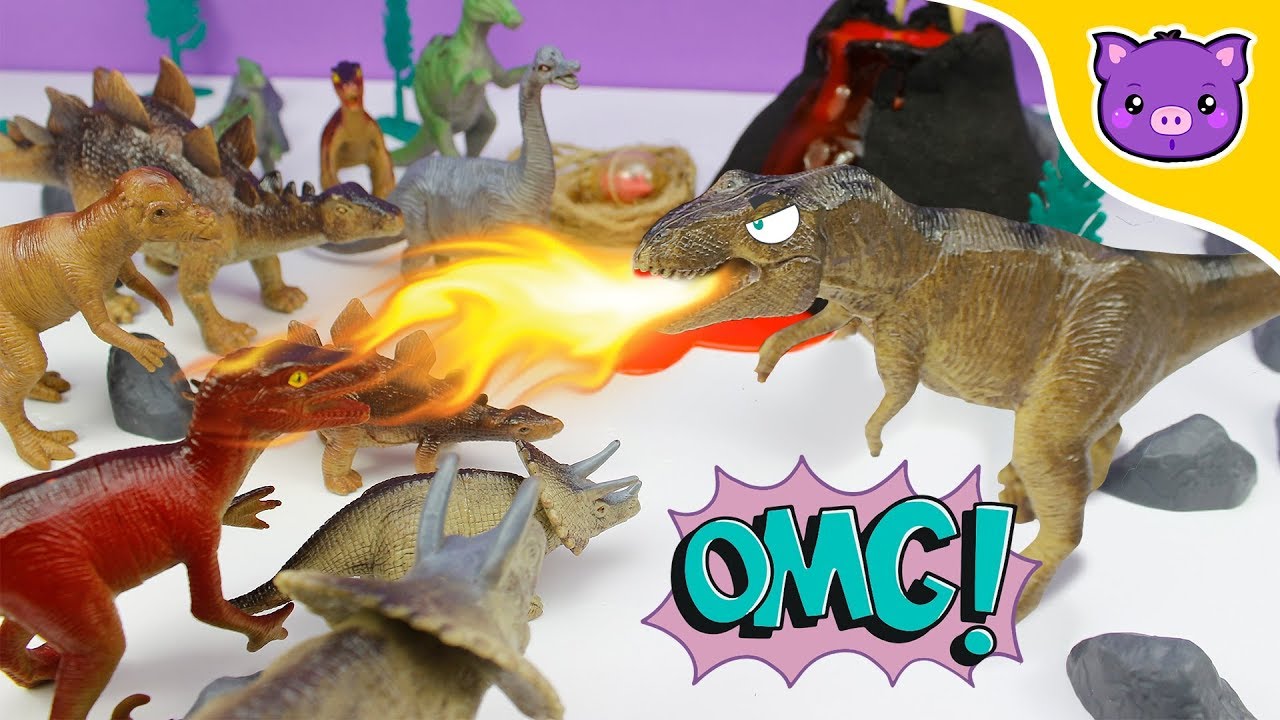 DINOSAURS FIGHTING BATTLE - YouTube